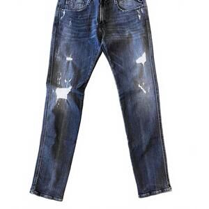 NEW REPLAY men's anbas slim fit distressed jean in grey